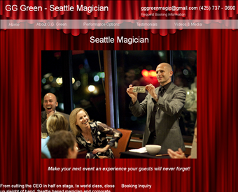 GG Green - Seattle Magician web screenshot