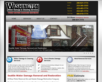 Washington Water Damage & Cleaning Services web screenshot