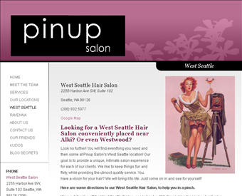 Pinup Salon web screenshot