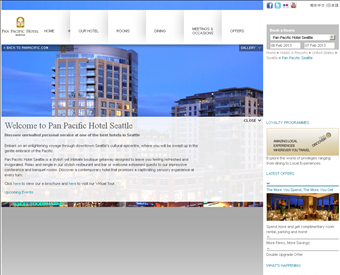 Pan Pacific Hotel Seattle web screenshot
