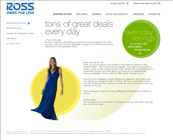 Ross Dress for Less web screenshot