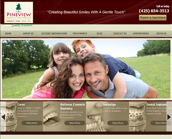 Pineview Aesthetic & Family Dentistry web screenshot