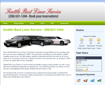 Bellevue AirPort Limo & Town Car Service web screenshot