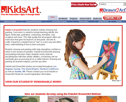 KidsArt web screenshot