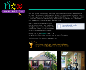 Neo Hair Design web screenshot