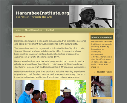 Harambee Institute web screenshot