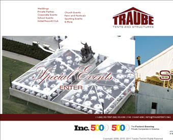 Traube Tent web screenshot