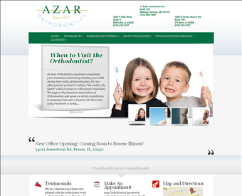 Azar Orthodontics in Webster Groves web screenshot