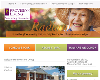 Provision Living web screenshot
