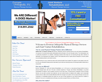 Everson Orthopedic Physical Therapy and Joint Venture Rehabilitation Services web screenshot