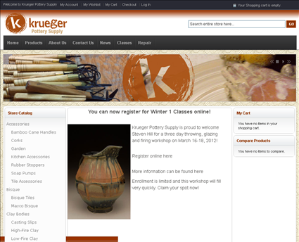 Krueger Pottery Supply web screenshot