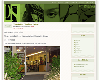 Options Salon web screenshot