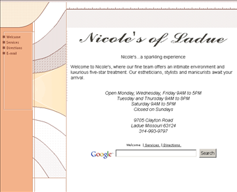 Nicole's of Ladue web screenshot