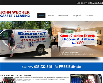 John Wecker Carpet Cleaning web screenshot