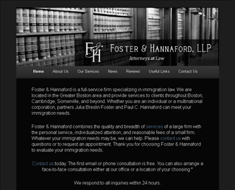 Foster & Hannaford, LLP web screenshot