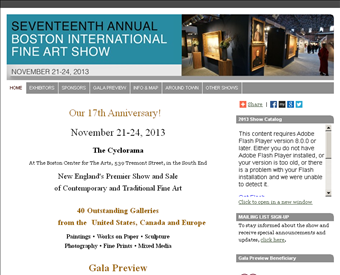 Boston International Fine Art Show web screenshot