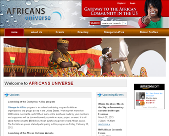 African Universe web screenshot