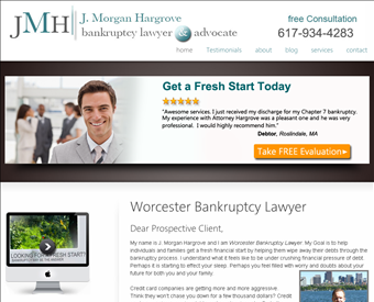 Worcester Bankruptcy Lawyer web screenshot