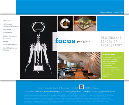 New England School of Photography web screenshot