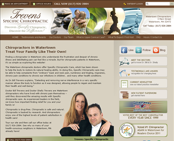 Trevens Specific Chiropractic web screenshot