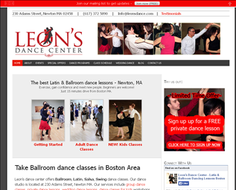 Leon's Dance Center web screenshot