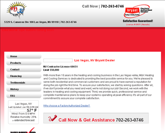 M & K Heating and Cooling web screenshot