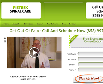 Pietrek Spinal Care web screenshot