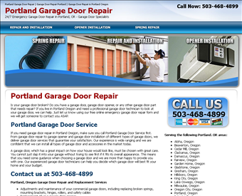 Portland Garage Door Repair web screenshot