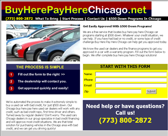 Buy Here Pay Here Chicago web screenshot