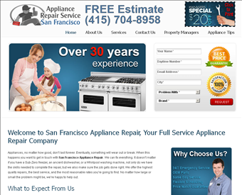 San Francisco Appliance Repair web screenshot