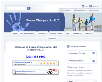 Pesale Chiropractic web screenshot