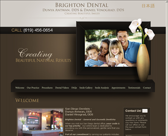 Brighton Dental San Diego web screenshot