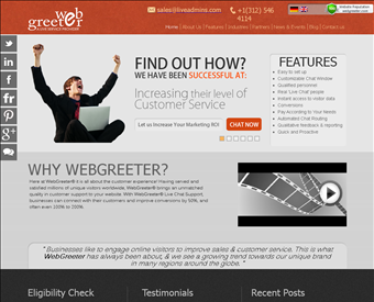 WebGreeter web screenshot