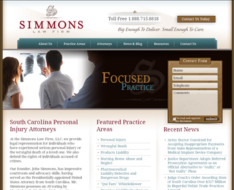 Simmons Law Firm LLC web screenshot
