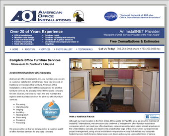 American Office Installations, Inc. web screenshot