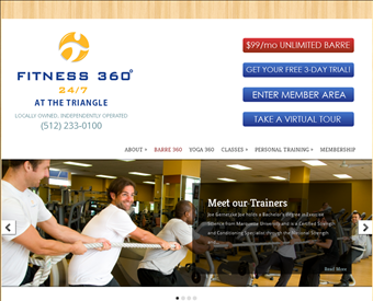 Fitness 360 web screenshot