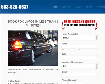PDX Limos web screenshot