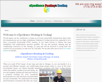 eXpedience Heating & Cooling web screenshot