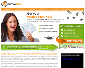 Payday Loans Organization Ltd web screenshot