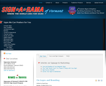 Sign A Rama - LED Signs Vermont web screenshot