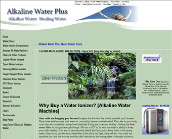 Alkaline Water Plus web screenshot
