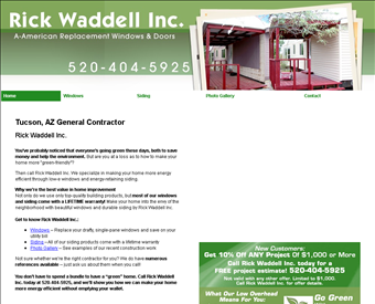 Rick Waddell Home Improvements & Windows web screenshot