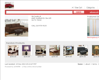 Factory direct furniture web screenshot