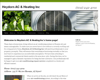 Heydorn AC & Heating Inc web screenshot