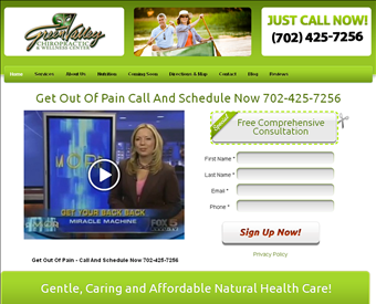 Green Valley Chiropractic & Wellness Center web screenshot