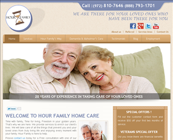 Hour Family Home Care web screenshot