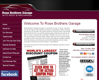 Rose Brothers Garage web screenshot