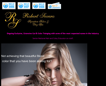 Robert Severo Signature Salon & Day Spa web screenshot