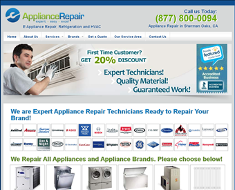 E Appliance Repair web screenshot