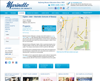 Marinello Schools of Beauty web screenshot